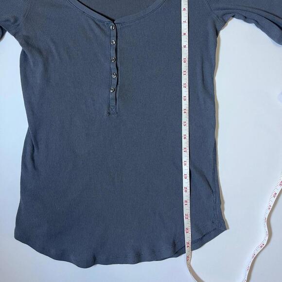 grunge henley long sleeve fitted emo Y2K - Picture 7 of 8